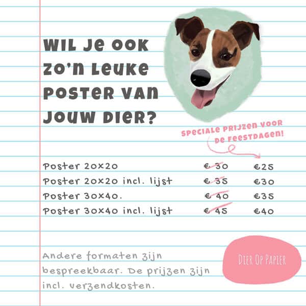 decemberkorting dier op papier prijslijst